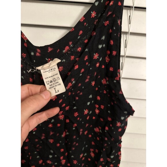 NATURAL LIFE Black Jumpsuit with Pink Floral Pattern - Picture 3 of 9